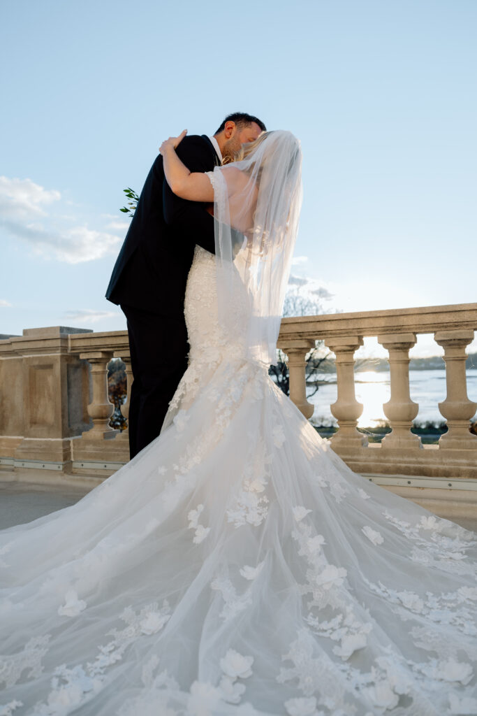 Romantic wedding portraits at King Mansion in PA.