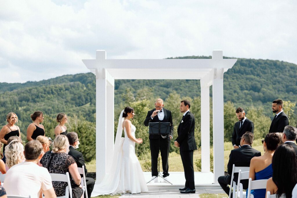 Wedding ceremony at The Lookout at Hope Lake.