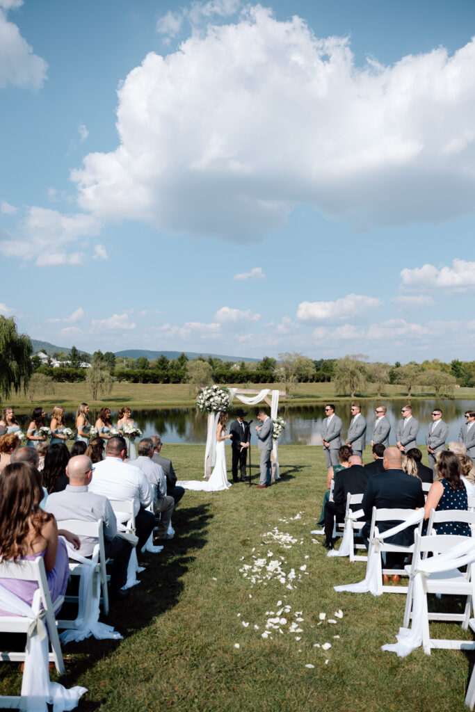 Wedding ceremony at Wind in the Willows, one of the best Pennsylvania wedding venues.